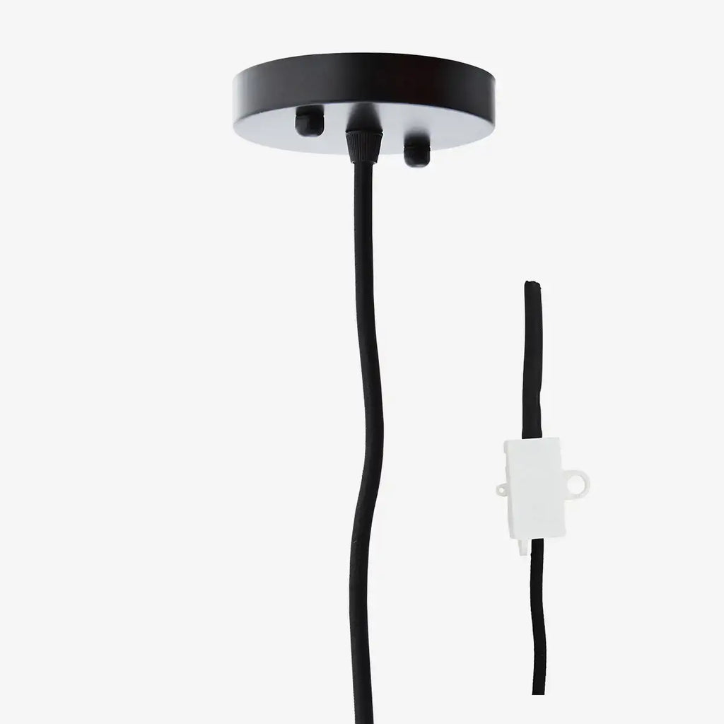 Madam Stoltz rattan ceiling lamp with linen cable