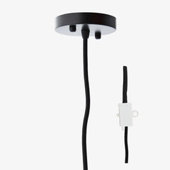 Madam Stoltz rattan ceiling lamp with linen cable