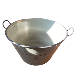 Vintage ijzeren wastobbe uit India grijs