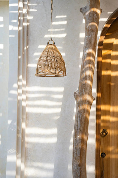 Pendentif Bala en Rattan Naturel - S