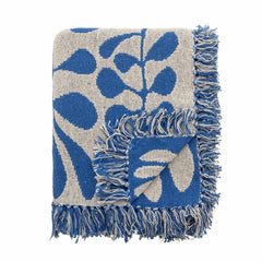 Nevine throw Bloomingville blue recycled cotton