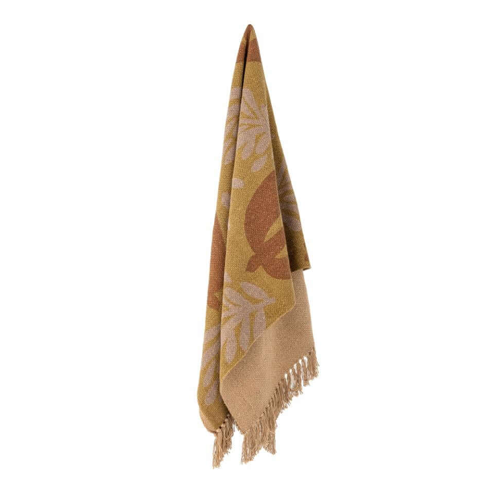 plaid Lark Bloomingville geel gerecycled katoen