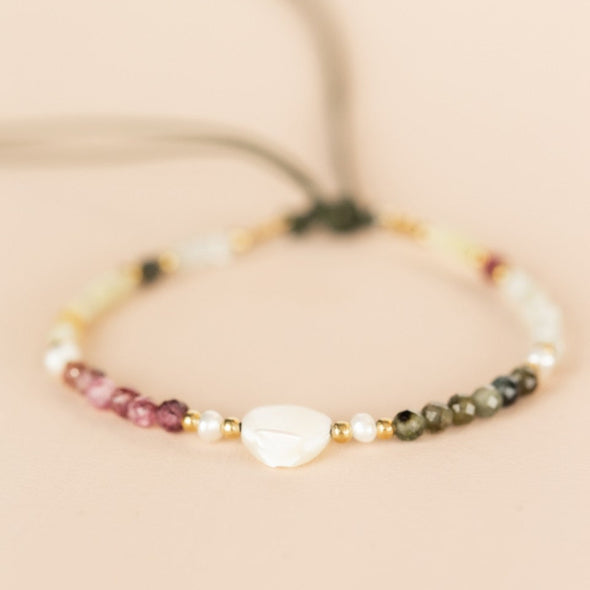 Gemstone Bracelet with Pearl Heart - Strength Stones