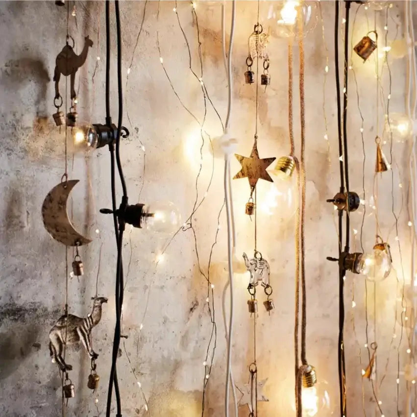 Madam Stoltz garland camels moons bells Christmas decoration ornaments