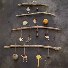 Madam Stoltz hanging palm gold ornament  Edit alt text