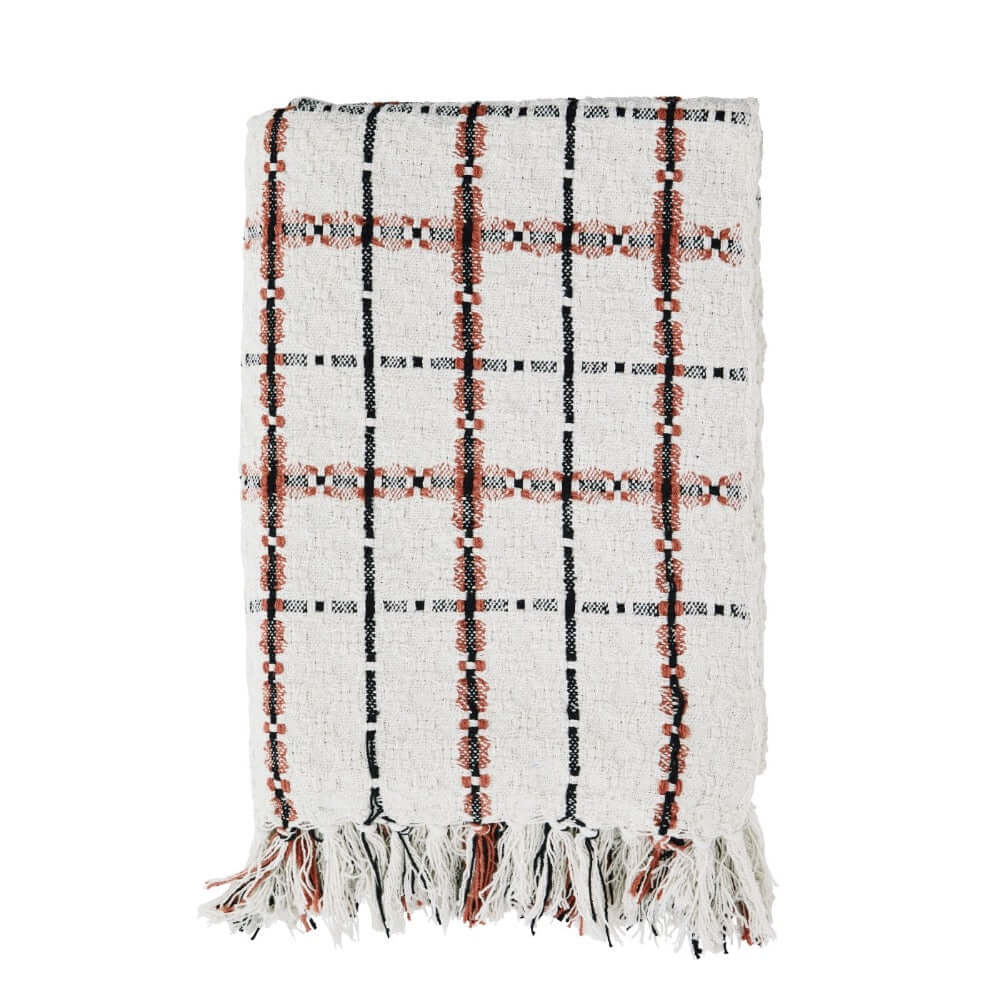 Madam Stoltz recycled cotton throw gerecycled katoenen plaid