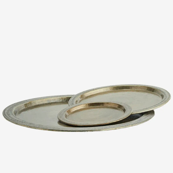Madam Stoltz set of 3 aluminium trays handmade