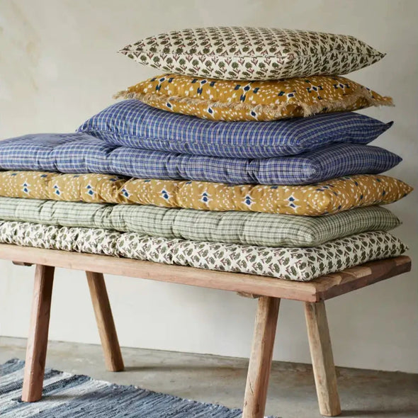 Madam Stoltz cotton mattress 45x125cm mustard bench size