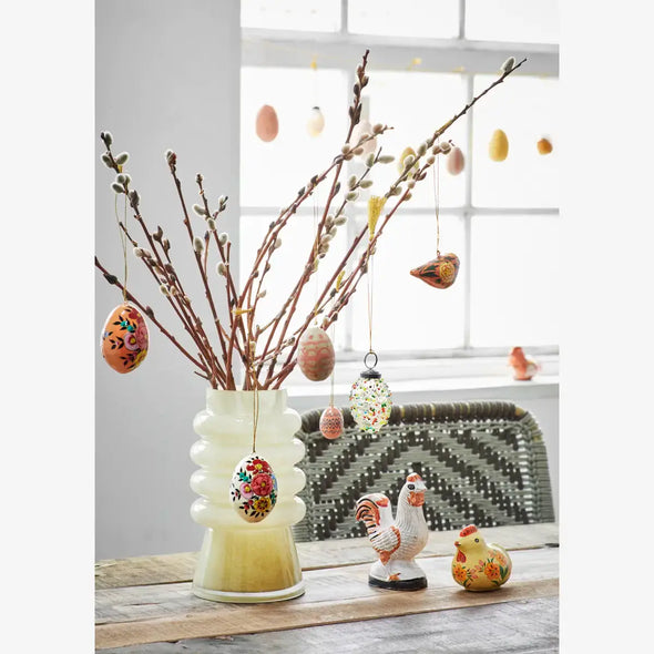 Madam Stoltz glass vase rings light yellow