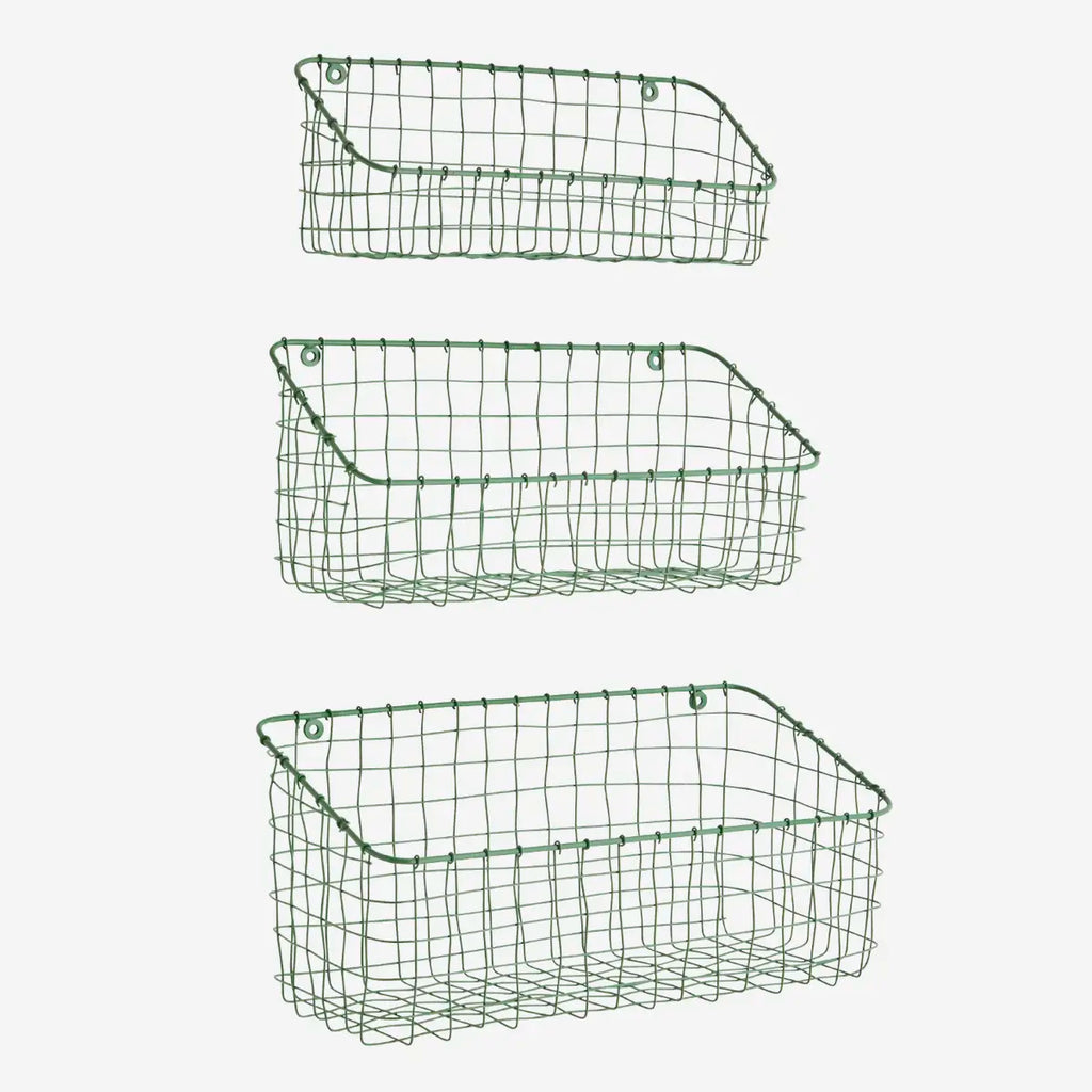 Madam Stoltz iron wall ack set of 3 green
