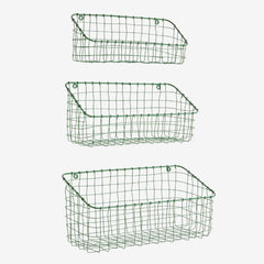 Madam Stoltz iron wall ack set of 3 green