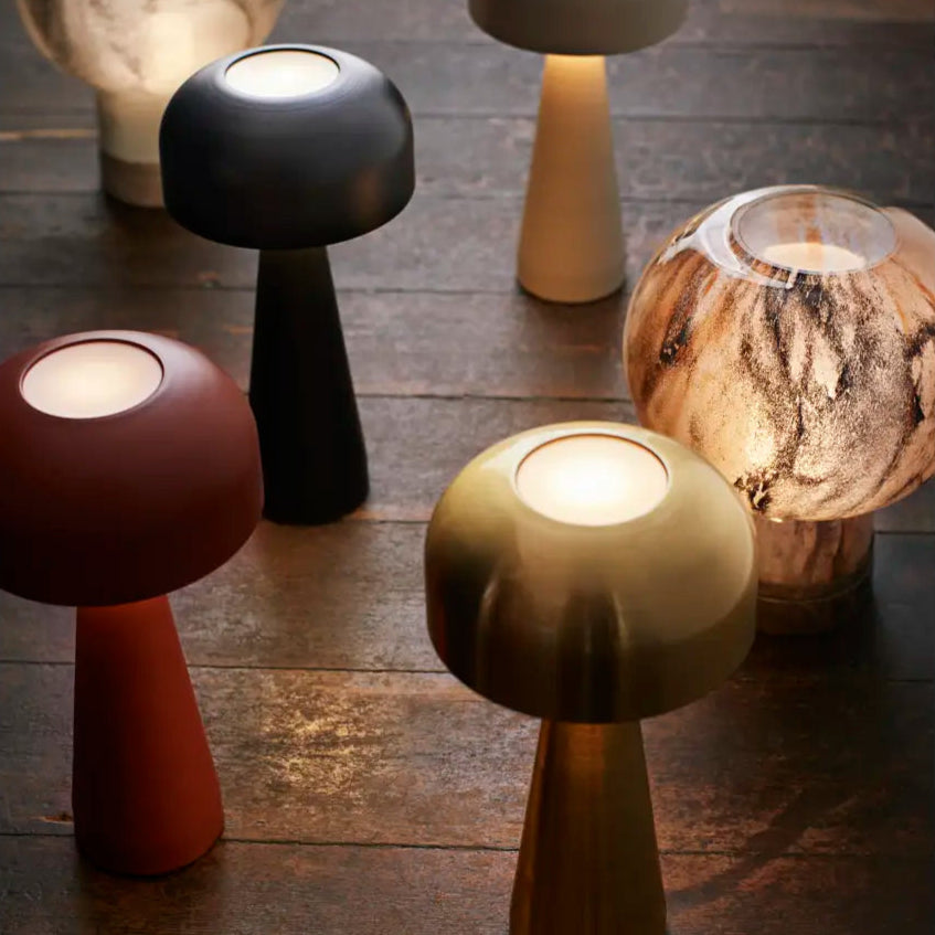 Madam Stoltz recharchable table lamp dark rust terracotta