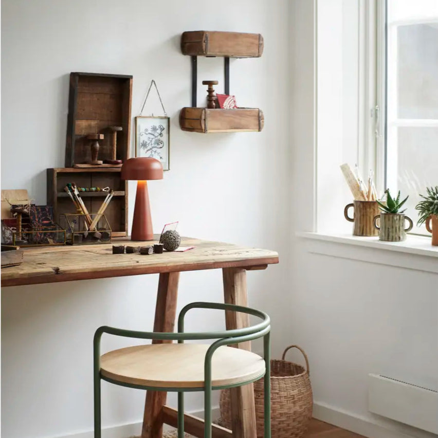 Madam Stoltz recharchable table lamp dark rust terracotta