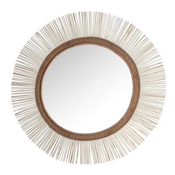 mirror Malawi sun round natural People of the Sun spiegel zon rond rattan