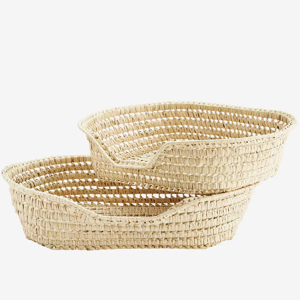 Natural Grass Dog Baskets - Set of 2