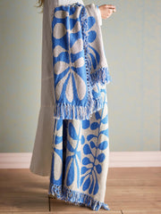 Nevine throw Bloomingville blue recycled cotton