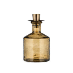 Nkuku Sirsa glass candlestick bottle candle holder sepia wide