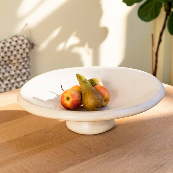 Tadelakt fruit bowl Morocco white 40 cm