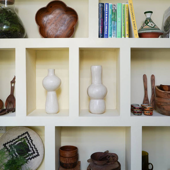 Tadelakt vase white handmade in Morocco