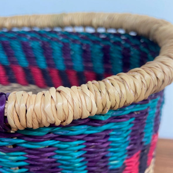 handwoven bike basket bicycle fietsmand blue elephant grass