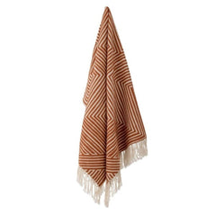 Bloomingville Maddeleine throw orange white cotton
