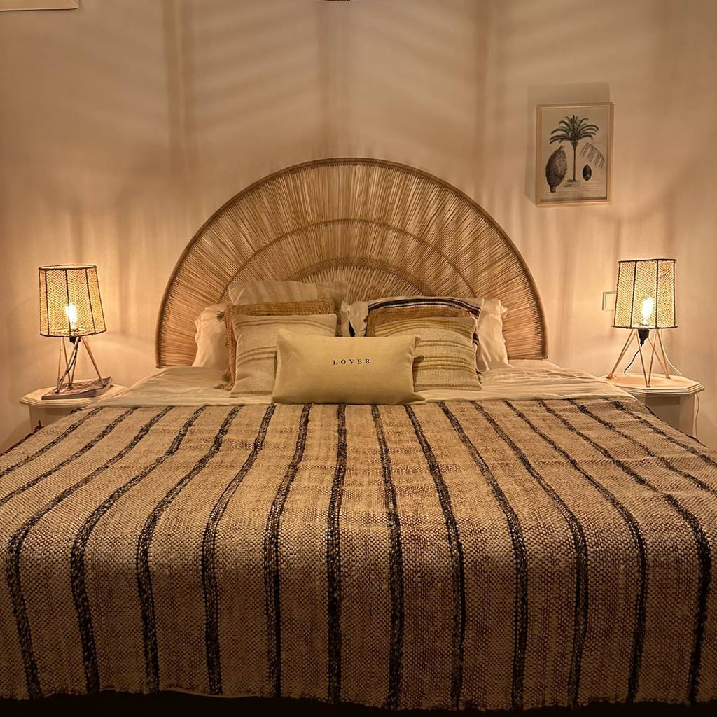 Bohemian Bed Throw and headboard Boho Chic