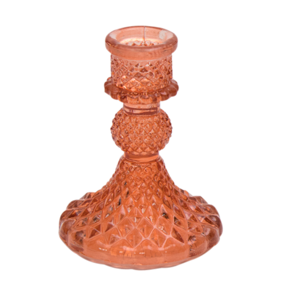 recycled glass candleholder dusty orange By Room