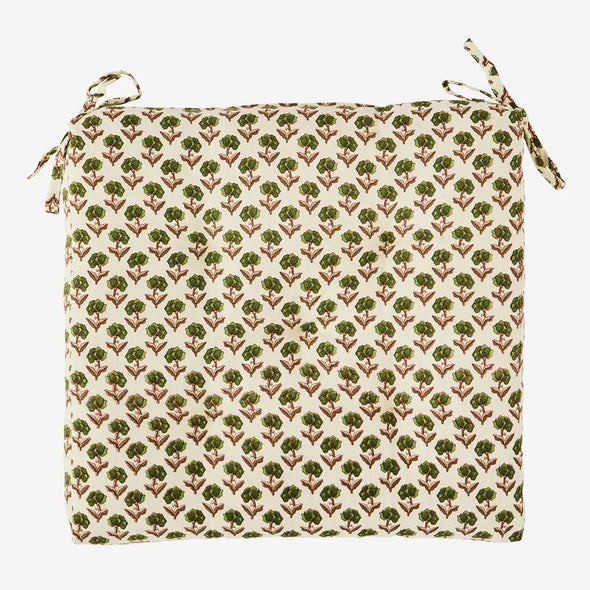 Madam Stoltz chair pad cotton with flower print