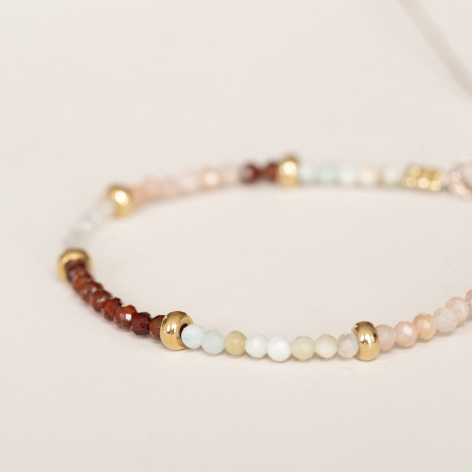 bracelet Mujajuma amazonite garnet sunstone