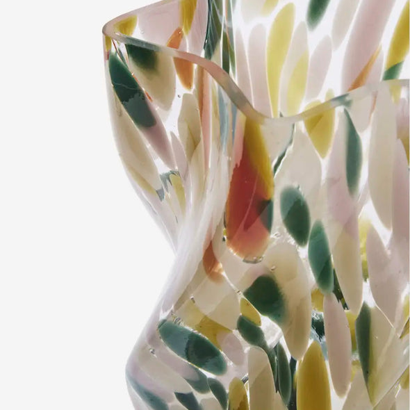 dotted glass vase closeup