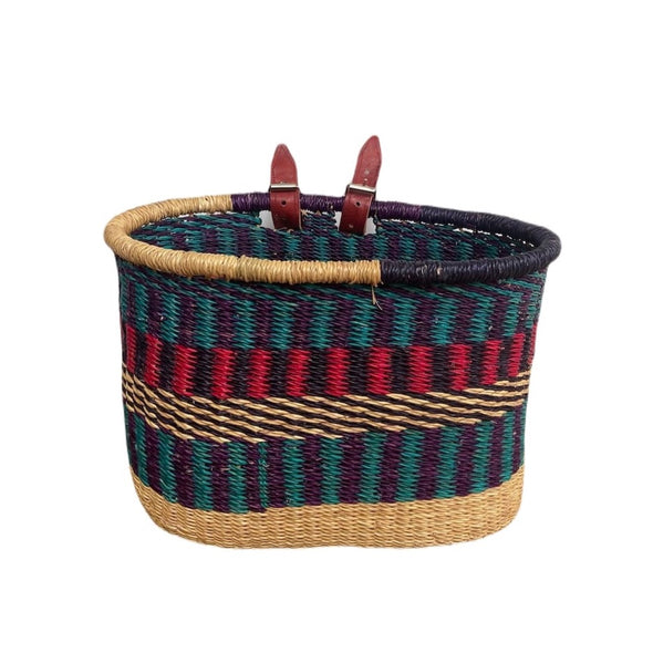 handwoven bike basket bicycle fietsmand blue elephant grass