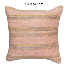 vintage hemp cushion 60x60cm natural unique kilim pillow Nadia Dafri