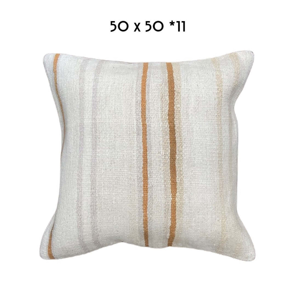 vintage hemp cushion 50x50cm Turkey natural stripes brown