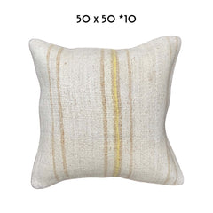 vintage hemp cushion 50x50cm Turkey soft tones stripes