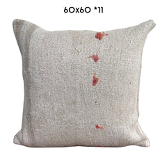 vintage hemp cushion 60x60cm natural unique kilim pillow