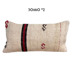 hennep kussen 30x60cm handgemaakt in Turkije, uniek, kelim