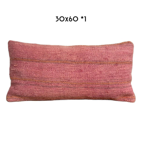 hemp cushion 30x60cm pink handmade in Turkey