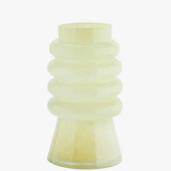 Madam Stoltz glass vase rings light yellow