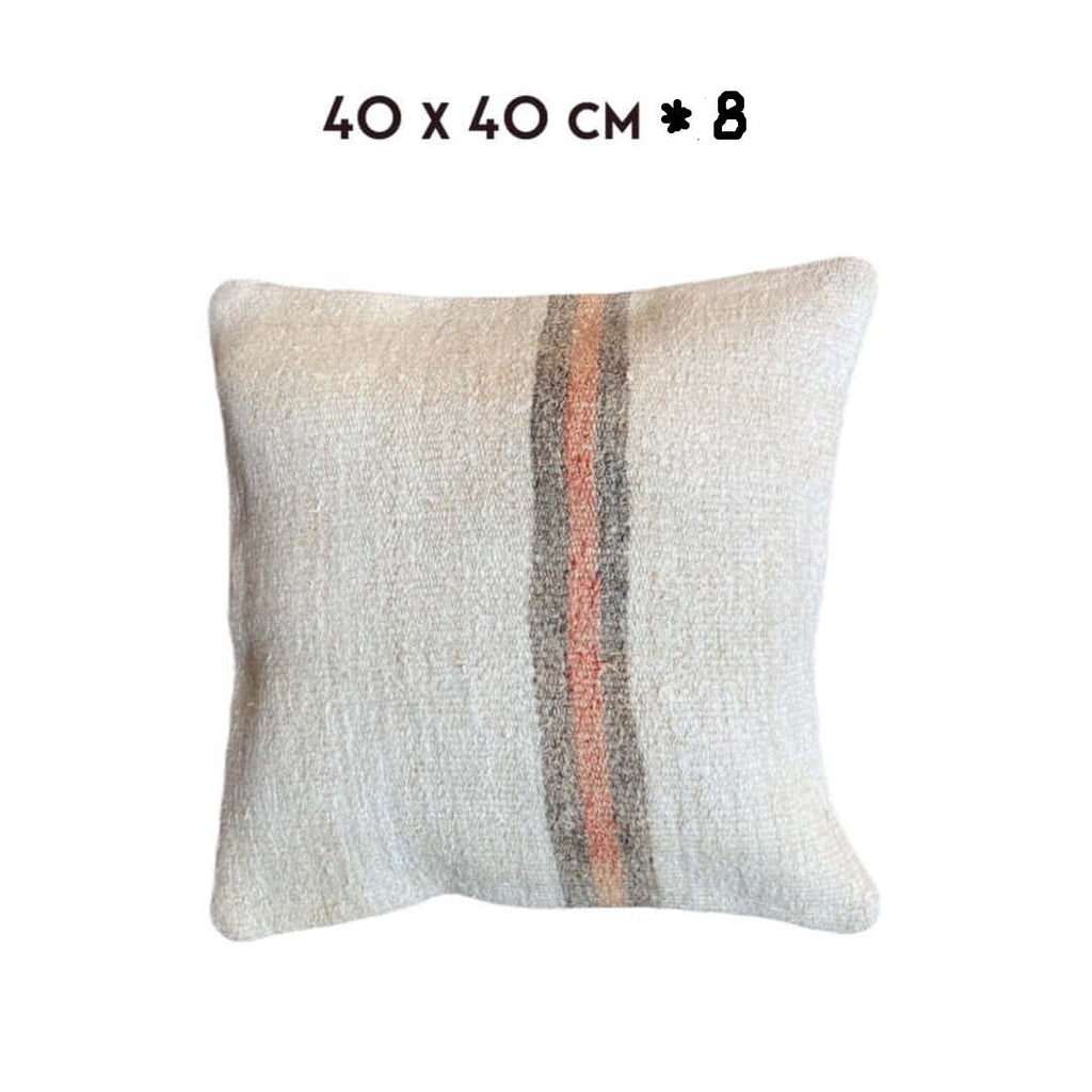 kilim hemp cushion Nadia Dafri Turkey authentic throw pillows unique kelim kussens hennep 40x40 cm