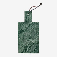 marble chopping board with handle in dark green