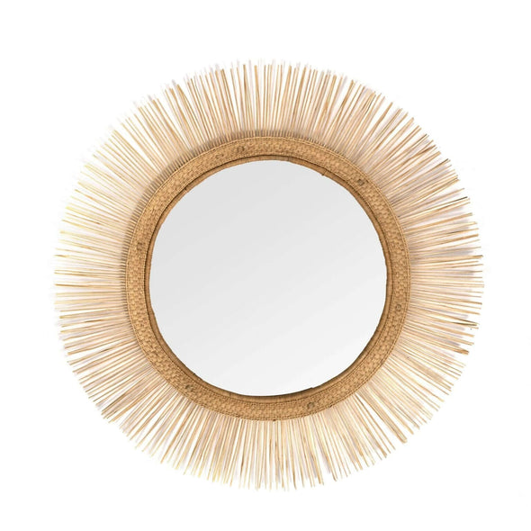 mirror Malawi sun round natural People of the Sun spiegel zon rond rattan