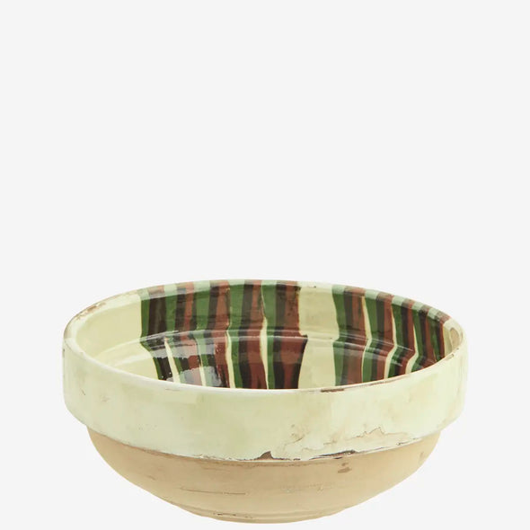 Madam Stoltz hand-painted earthenware bowl off white
