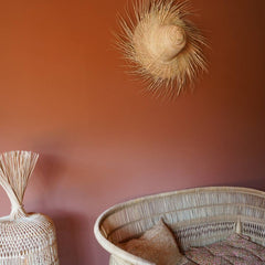 palm hat with frindges wall decor