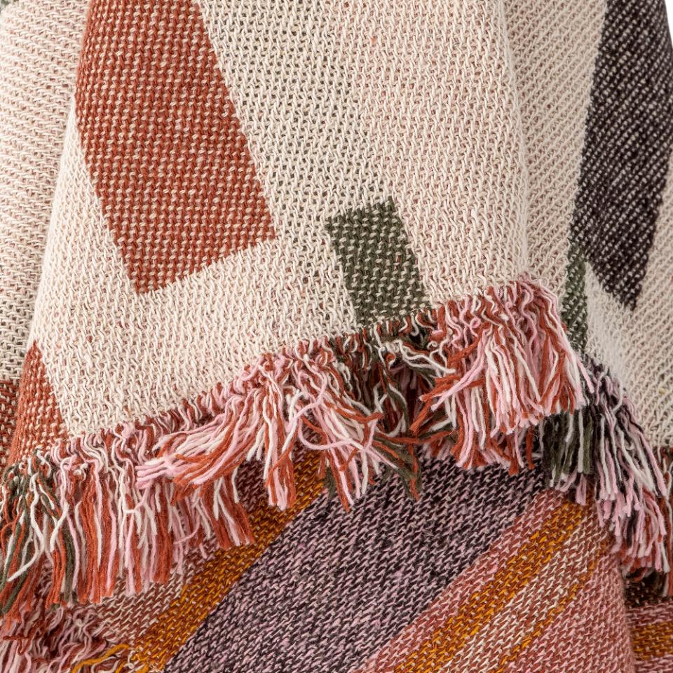 recycled cotton throw blanket Toscana pink