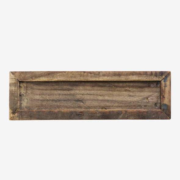 top view of the small recycled wooden tray