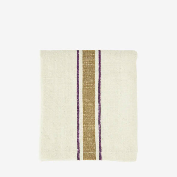 striped kitchen towel in mustard