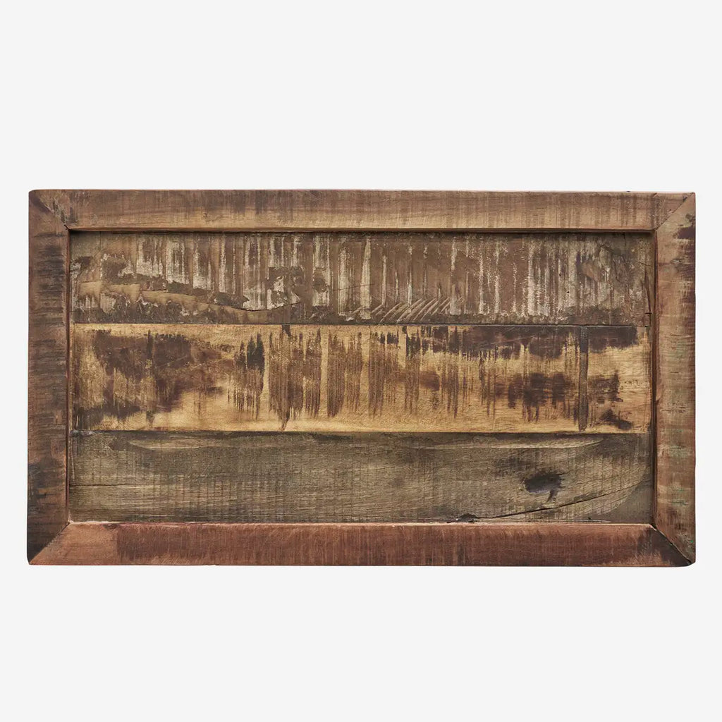 top view of the recycled wooden tray