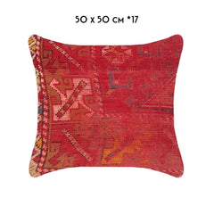 vintage kilim cushion red 50x50cm Turkey Nadia Dafri
