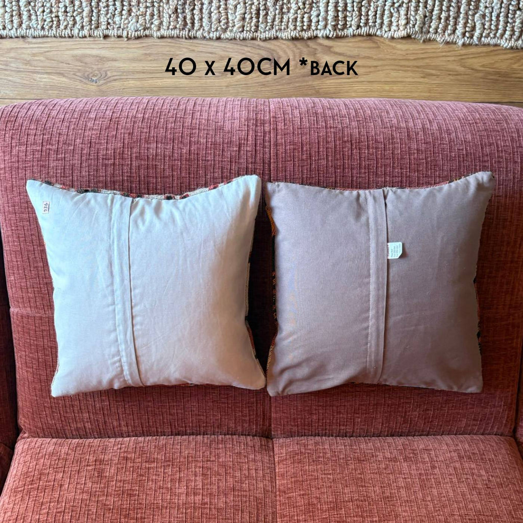 vintage kilim cushions back Mayala Home zipper plain back