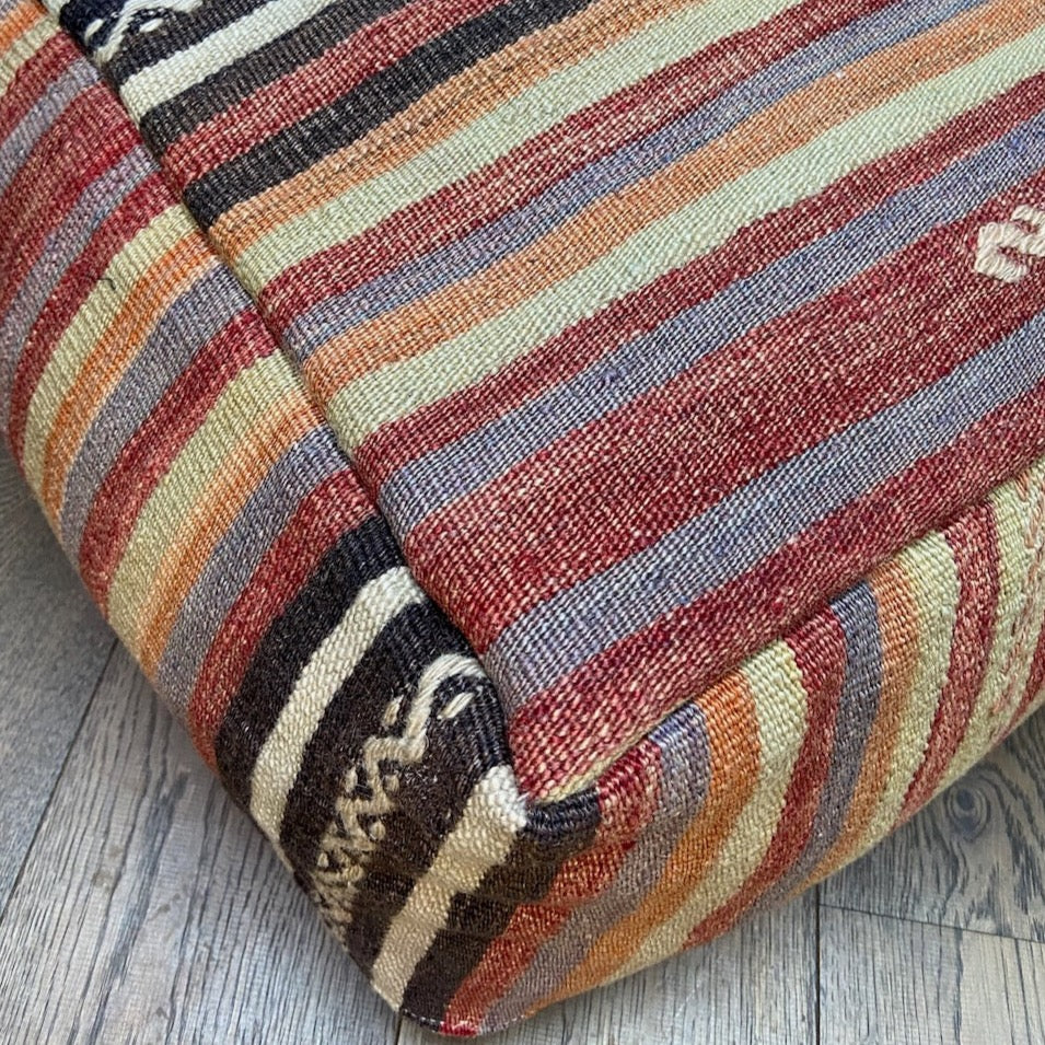 Nadia Dafri vintage kilim pouf Turkey 60x60x25cm